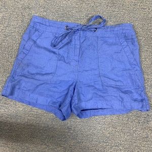 high-waisted  linen tie shorts